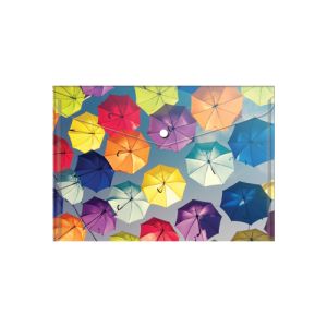 Obal PP s patentkou A5, Colorful Umbrellas