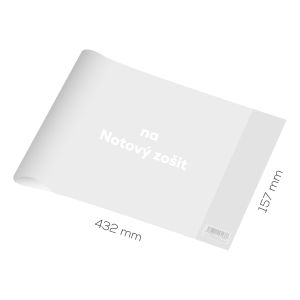 Obal na notový zošit PVC 432x157 mm, hrubý/transparentný, 1 ks