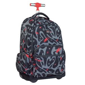 Školský batoh na kolieskach MILAN (25 L) Rocket Boom, black & grey