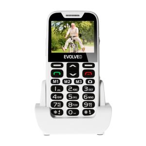 EVOLVEO EasyPhone XD, mobilný telefón pre seniorov s nabíjacím stojanom (biela farba) EP-600-XDW