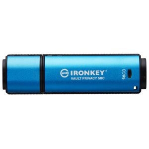 Kingston Ironkey Vault Privacy 50C/16GB/USB 3.2/USB-C/Modrá IKVP50C/16GB