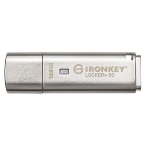 Kingston IronKey Locker+ 50/128GB/USB 3.1/USB-A/Strieborná IKLP50/128GB