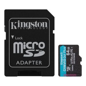 Kingston Canvas Go Plus A2/micro SDXC/64GB/UHS-I U3/Class 10/+ Adaptér SDCG3/64GB