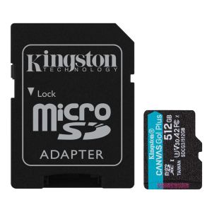 Kingston Canvas Go Plus A2/micro SDXC/512GB/UHS-I U3/Class 10/+ Adaptér SDCG3/512GB