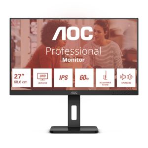 AOC/U27E3UF/27"/IPS/4K UHD/60Hz/4ms/Black/3R U27E3UF