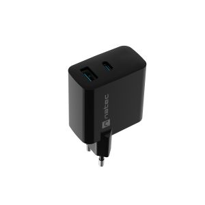 Univerzálna USB nabíjačka Natec RIBERA GaN 45W, 1X USB-A, 1X USB-C, čierna NUC-2143