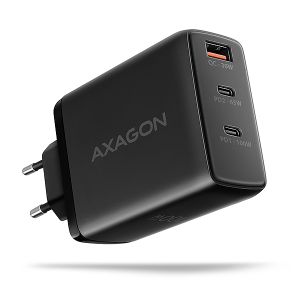 AXAGON ACU-DPQ100, GaN nabíjačka do siete 100W, 3x port (USB-A + dual USB-C), PD3.0/PPS/QC4+/Apple ACU-DPQ100