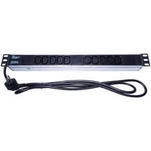 PremiumCord panel do 19" 1U, 10xC13, 2m PDU-E10G10