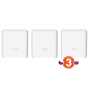 Tenda Nova EX3 (3-pack) WiFi6 AX1500 Mesh Gigabit systém, 6xGLAN/GWAN, WPA3, VPN, SMART SK aplikácie 75011985