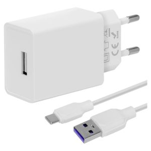 OBAL:ME Cestovná Nabíjačka USB-A 10W + USB-A/USB-C Kabel 1m White 8596311218842