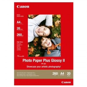 Canon Photo Paper Plus Glossy, PP-201 A4, foto papier, lesklý, 2311B019, biely, A4, 260 g/m2, 20 ks, atramentový