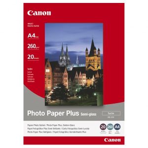 Canon Photo Paper Plus Semi-Glossy, SG-201 A4, foto papier, pololesklý, saténový typ 1686B021, biely, A4, 260 g/m2, 20 ks, atram