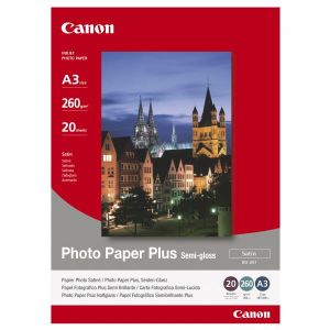 Canon Photo Paper Plus Semi-Glossy, SG-201 A3, foto papier, pololesklý, saténový typ 1686B026, biely, A3, 260 g/m2, 20 ks, atram