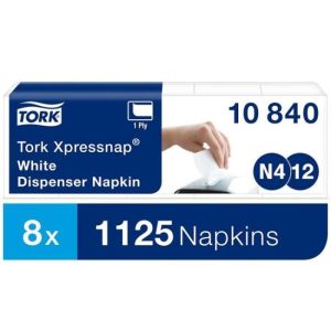 Papierové servítky 1-vrstv. TORK Xpressnap Snack. biele N4 (1125ks)