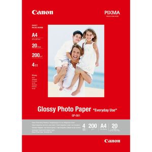 Canon Glossy Photo Paper, GP-501, foto papier, lesklý, GP-501 typ 0775B082, biely, A4, 210 g/m2, 20 ks, atramentový