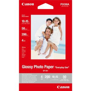 Canon Glossy Photo Paper, GP-501, foto papier, lesklý, GP-501 typ 0775B081, biely, 10x15cm, 4x6", 200 g/m2, 50 ks, atramentový