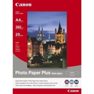 Canon Photo Paper Plus Semi-Glossy, SG-201, foto papier, pololesklý, saténový typ 1686B018, biely, 20x25cm, 8x10", 260 g/m2, 20 