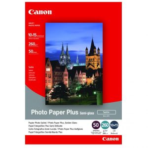 Canon Photo Paper Plus Semi-Glossy, SG-201 S, foto papier, pololesklý, saténový typ 1686B015, biely, 10x15cm, 4x6", 270 g/m2, 50