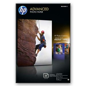 HP Advanced Glossy Photo Paper, Q8691A, foto papier, bez okrajov typ lesklý, zdokonalený typ biely, 10x15cm, 4x6", 250 g/m2, 25 