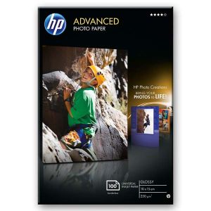 HP Advanced Glossy Photo Paper, Q8692A, foto papier, bez okrajov typ lesklý, zdokonalený typ biely, 10x15cm, 4x6", 250 g/m2, 100