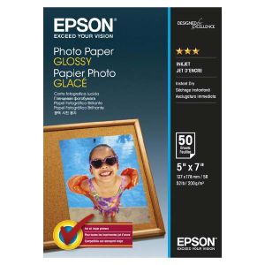 Epson Glossy Photo Paper, C13S042545, foto papier, lesklý, biely, 13x18cm, 200 g/m2, 50 ks, atramentový