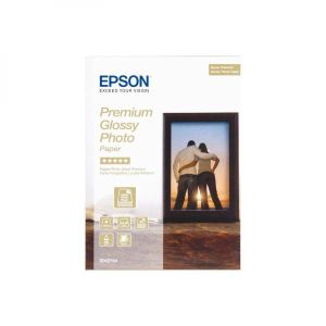 Epson Premium Glossy Photo Paper, C13S042154, foto papier, lesklý, biely, Stylus Color, Photo, Pro, 13x18cm, 5x7", 255 g/m2, 30 