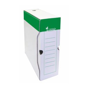 Archívny box A4 / 100 mm, kartón, VICTORIA, zeleno-biely