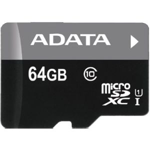 Adata/micro SD/64GB/UHS-I U1 / Class 10/+ Adaptér AUSDX64GUICL10-RA1