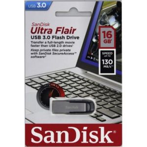 SanDisk Ultra Flair/16GB/USB 3.0/USB-A/Čierna SDCZ73-016G-G46