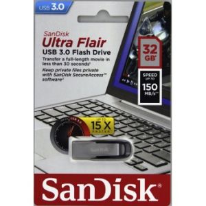 SanDisk Ultra Flair/32GB/USB 3.0/USB-A/Čierna SDCZ73-032G-G46