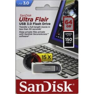 SanDisk Ultra Flair/64GB/USB 3.0/USB-A/Čierna SDCZ73-064G-G46