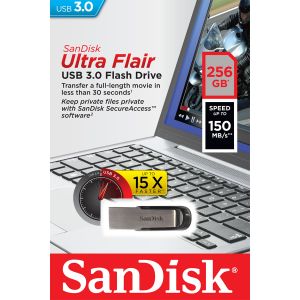 SanDisk Ultra Flair/256GB/USB 3.0/USB-A/Čierna SDCZ73-256G-G46