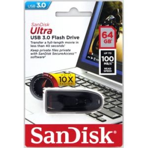 SanDisk Ultra/64GB/USB 3.0/USB-A/Čierna SDCZ48-064G-U46