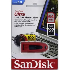 SanDisk Ultra/64GB/USB 3.0/USB-A/Červená SDCZ48-064G-U46R