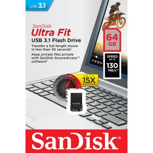 SanDisk Ultra Fit/64GB/USB 3.1/USB-A/Čierna SDCZ430-064G-G46