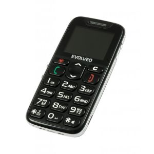 EVOLVEO EasyPhone, mobilný telefón pre seniorov s nabíjacím stojanom (čierna farba) EP-500-BLK