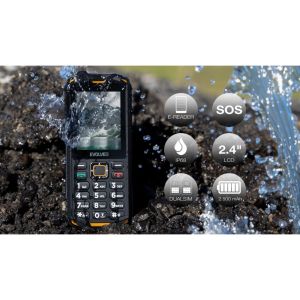 EVOLVEO StrongPhone X5, vodotesný odolný Dual SIM telefón, černo-oranžová SGP-X5-B