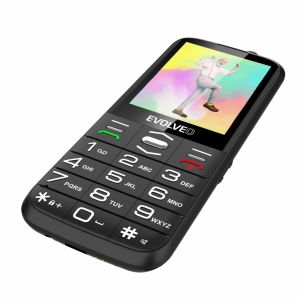 EVOLVEO EasyPhone FS, vyklápací mobilný telefón 2.8" pre seniorov s nabíjacím stojanom (čierna farba) EP-771-FSB