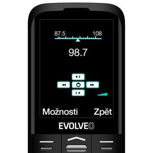 EVOLVEO EasyPhone FS, vyklápací mobilný telefón 2.8" pre seniorov s nabíjacím stojanom (čierna farba) EP-771-FSB