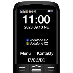 EVOLVEO EasyPhone FS, vyklápací mobilný telefón 2.8" pre seniorov s nabíjacím stojanom (čierna farba) EP-771-FSB