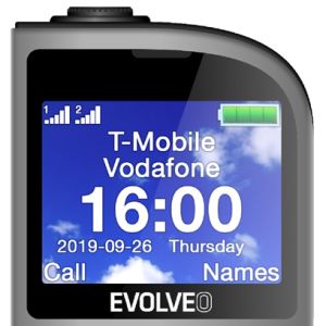 EVOLVEO EasyPhone FL, mobilný telefón pre seniorov s nabíjacím stojanom, strieborná EP-801-FLS