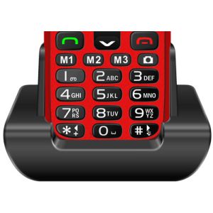 EVOLVEO EasyPhone XR, mobilný telefón pre seniorov s nabíjacím stojanom, červená EP-601-XR-RD