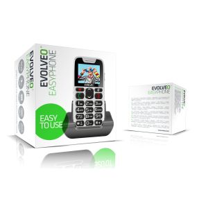 EVOLVEO EasyPhone, mobilný telefón pre seniorov s nabíjacím stojanom, biela EP-501-WH