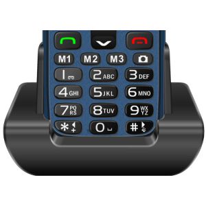 EVOLVEO EasyPhone XR, mobilný telefón pre seniorov s nabíjacím stojanom, modrá EP-601-XR-BL