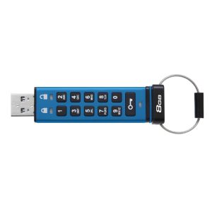 Kingston IronKey Keypad 200/8GB/USB 3.2/USB-A/Modrá IKKP200/8GB