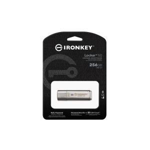 Kingston IronKey Locker+ 50/256GB/USB 3.1/USB-A/Strieborná IKLP50/256GB