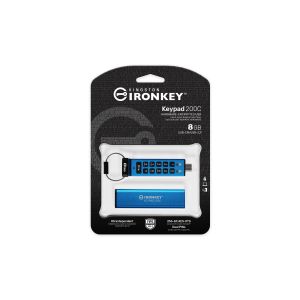 Kingston Ironkey Keypad 200C/8GB/USB 3.0/USB-C/Modrá IKKP200C/8GB