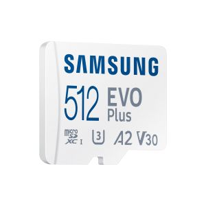 Samsung EVO Plus/micro SDXC/512GB/UHS-I U3 / Class 10/+ Adaptér/Biela MB-MC512SA/EU