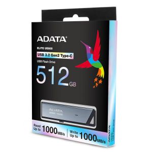 ADATA UE800/512GB/USB 3.2/USB-C/Strieborná AELI-UE800-512G-CSG