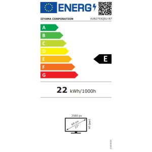 iiyama ProLite/XUB2793QSU-B7/27"/IPS/QHD/100Hz/1ms/Black/3R XUB2793QSU-B7